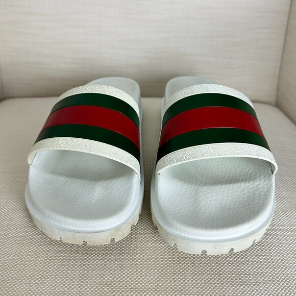 GUCCI Slide Sandal (Men) in White *FLAWED* Size US 10 and US 8 - Picture 3 of 9